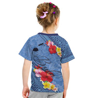 Bula Fiji Hibiscus and Plumeria Flowers Kid T Shirt Tapa Tattoo Polynesian Pattern LT03 - Polynesian Pride