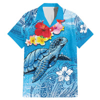 Hawaii Sea Turtle and Tropical Flowers Family Matching Mermaid Dress and Hawaiian Shirt Polynesian Tattoo Undersea Vibe