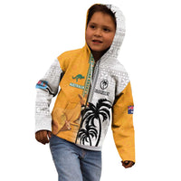 Custom Fiji and Australia Rugby Kid Hoodie Aboriginal and Fijian Masi Pattern