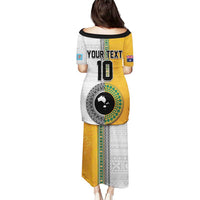 Custom Fiji and Australia Rugby Puletasi Aboriginal and Fijian Masi Pattern