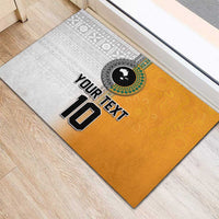 Custom Fiji and Australia Rugby Rubber Doormat Aboriginal and Fijian Masi Pattern