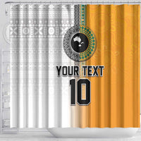 Custom Fiji and Australia Rugby Shower Curtain Aboriginal and Fijian Masi Pattern