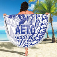 Samoa Pago Pago Aeto Beach Blanket Wingstyle Blue-White Color - Polynesian Pride