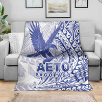 Samoa Pago Pago Aeto Blanket Wingstyle Blue-White Color - Polynesian Pride