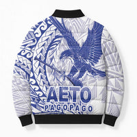 American Samoa Pago Pago Aeto Bomber Puffer Jacket Wingstyle Blue-White Color LT03 - Polynesian Pride