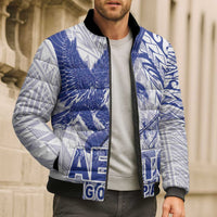 American Samoa Pago Pago Aeto Bomber Puffer Jacket Wingstyle Blue-White Color LT03 - Polynesian Pride