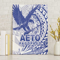 Samoa Pago Pago Aeto Canvas Wall Art Wingstyle Blue-White Color - Polynesian Pride
