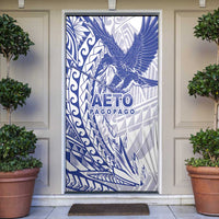 Samoa Pago Pago Aeto Door Cover Wingstyle Blue-White Color - Polynesian Pride