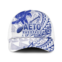 American Samoa Pago Pago Aeto Mesh Trucker Cap Wingstyle Blue-White Color LT03 One Size White White - Polynesian Pride