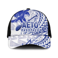 American Samoa Pago Pago Aeto Mesh Trucker Cap Wingstyle Blue-White Color LT03 One Size Black White - Polynesian Pride