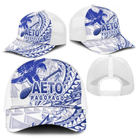 American Samoa Pago Pago Aeto Mesh Trucker Cap Wingstyle Blue-White Color LT03 - Polynesian Pride