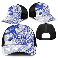 American Samoa Pago Pago Aeto Mesh Trucker Cap Wingstyle Blue-White Color LT03 - Polynesian Pride