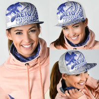 American Samoa Pago Pago Aeto Mesh Trucker Cap Wingstyle Blue-White Color LT03 - Polynesian Pride