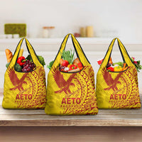 American Samoa Pago Pago Aeto Grocery Bag Wingstyle Red-Gold Color LT03 3-pack One Size Yellow - Polynesian Pride