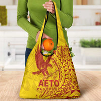 American Samoa Pago Pago Aeto Grocery Bag Wingstyle Red-Gold Color LT03 - Polynesian Pride