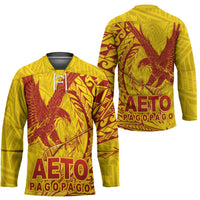 American Samoa Pago Pago Aeto Hockey Jersey Wingstyle Red-Gold Color LT03 - Polynesian Pride