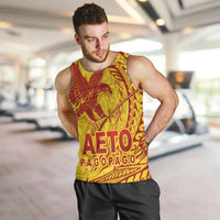 American Samoa Pago Pago Aeto Men Tank Top Wingstyle Red-Gold Color LT03 Yellow - Polynesian Pride