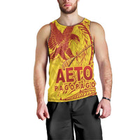 American Samoa Pago Pago Aeto Men Tank Top Wingstyle Red-Gold Color LT03 - Polynesian Pride