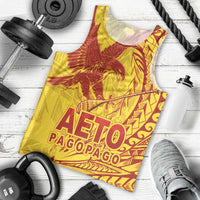 American Samoa Pago Pago Aeto Men Tank Top Wingstyle Red-Gold Color LT03 - Polynesian Pride