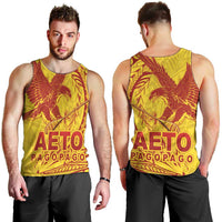 American Samoa Pago Pago Aeto Men Tank Top Wingstyle Red-Gold Color LT03 - Polynesian Pride