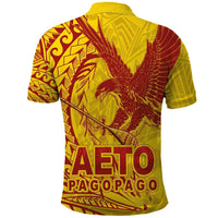 American Samoa Pago Pago Aeto Polo Shirt Wingstyle Red-Gold Color LT03 - Polynesian Pride
