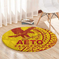 Samoa Pago Pago Aeto Round Carpet Wingstyle Red-Gold Color - Polynesian Pride