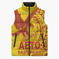 Samoa Pago Pago Aeto Sleeveless Puffer Jacket Wingstyle Red-Gold Color - Polynesian Pride