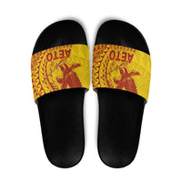 Samoa Pago Pago Aeto Slide Sandals Wingstyle Red-Gold Color - Polynesian Pride