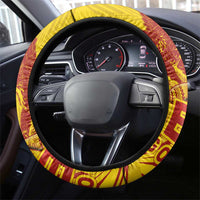 Samoa Pago Pago Aeto Steering Wheel Cover Wingstyle Red-Gold Color - Polynesian Pride