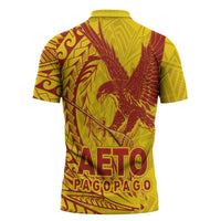 Samoa Pago Pago Aeto Zipper Polo Shirt Wingstyle Red-Gold Color - Polynesian Pride