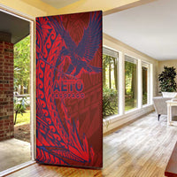 Samoa Pago Pago Aeto Door Cover Wingstyle Red-Blue Color - Polynesian Pride