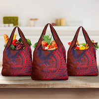 American Samoa Pago Pago Aeto Grocery Bag Wingstyle Red-Blue Color LT03 3-pack One Size Red - Polynesian Pride