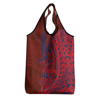 American Samoa Pago Pago Aeto Grocery Bag Wingstyle Red-Blue Color LT03 - Polynesian Pride