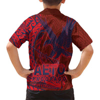 Samoa Pago Pago Aeto Hawaiian Shirt Wingstyle Red-Blue Color - Polynesian Pride