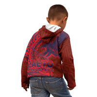 Samoa Pago Pago Aeto Kid Hoodie Wingstyle Red-Blue Color - Polynesian Pride