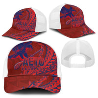 American Samoa Pago Pago Aeto Mesh Trucker Cap Wingstyle Red-Blue Color LT03 - Polynesian Pride