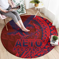 Samoa Pago Pago Aeto Round Carpet Wingstyle Red-Blue Color - Polynesian Pride