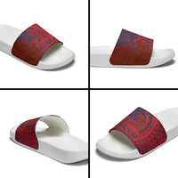 Samoa Pago Pago Aeto Slide Sandals Wingstyle Red-Blue Color - Polynesian Pride