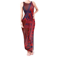 Samoa Pago Pago Aeto Tank Maxi Dress Wingstyle Red-Blue Color - Polynesian Pride