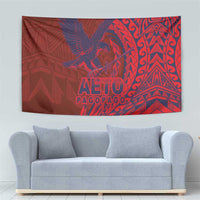 Samoa Pago Pago Aeto Tapestry Wingstyle Red-Blue Color - Polynesian Pride