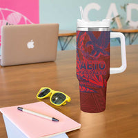 American Samoa Pago Pago Aeto Tumbler With Handle Wingstyle Red-Blue Color LT03 - Polynesian Pride
