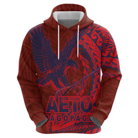 Samoa Pago Pago Aeto Zip Hoodie Wingstyle Red-Blue Color - Polynesian Pride