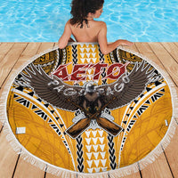 Samoa Pago Pago Aeto Beach Blanket Bald Eagle with Polynesian Art Tattoos - Polynesian Pride