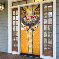 Samoa Pago Pago Aeto Door Cover Bald Eagle with Polynesian Art Tattoos - Polynesian Pride