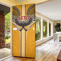 Samoa Pago Pago Aeto Door Cover Bald Eagle with Polynesian Art Tattoos - Polynesian Pride