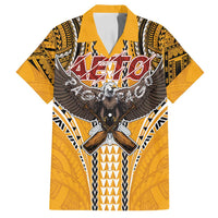 Samoa Pago Pago Aeto Family Matching Tank Maxi Dress and Hawaiian Shirt Bald Eagle with Polynesian Art Tattoos - Polynesian Pride