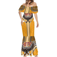 Samoa Pago Pago Aeto Mermaid Dress Bald Eagle with Polynesian Art Tattoos - Polynesian Pride