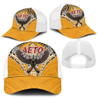 American Samoa Pago Pago Aeto Mesh Trucker Cap Bald Eagle with Polynesian Art Tattoos LT03 - Polynesian Pride
