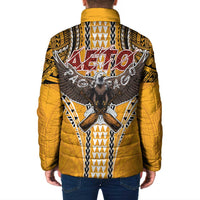 Samoa Pago Pago Aeto Padded Jacket Bald Eagle with Polynesian Art Tattoos - Polynesian Pride