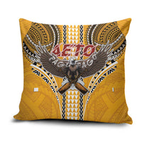 Samoa Pago Pago Aeto Pillow Cover Bald Eagle with Polynesian Art Tattoos - Polynesian Pride